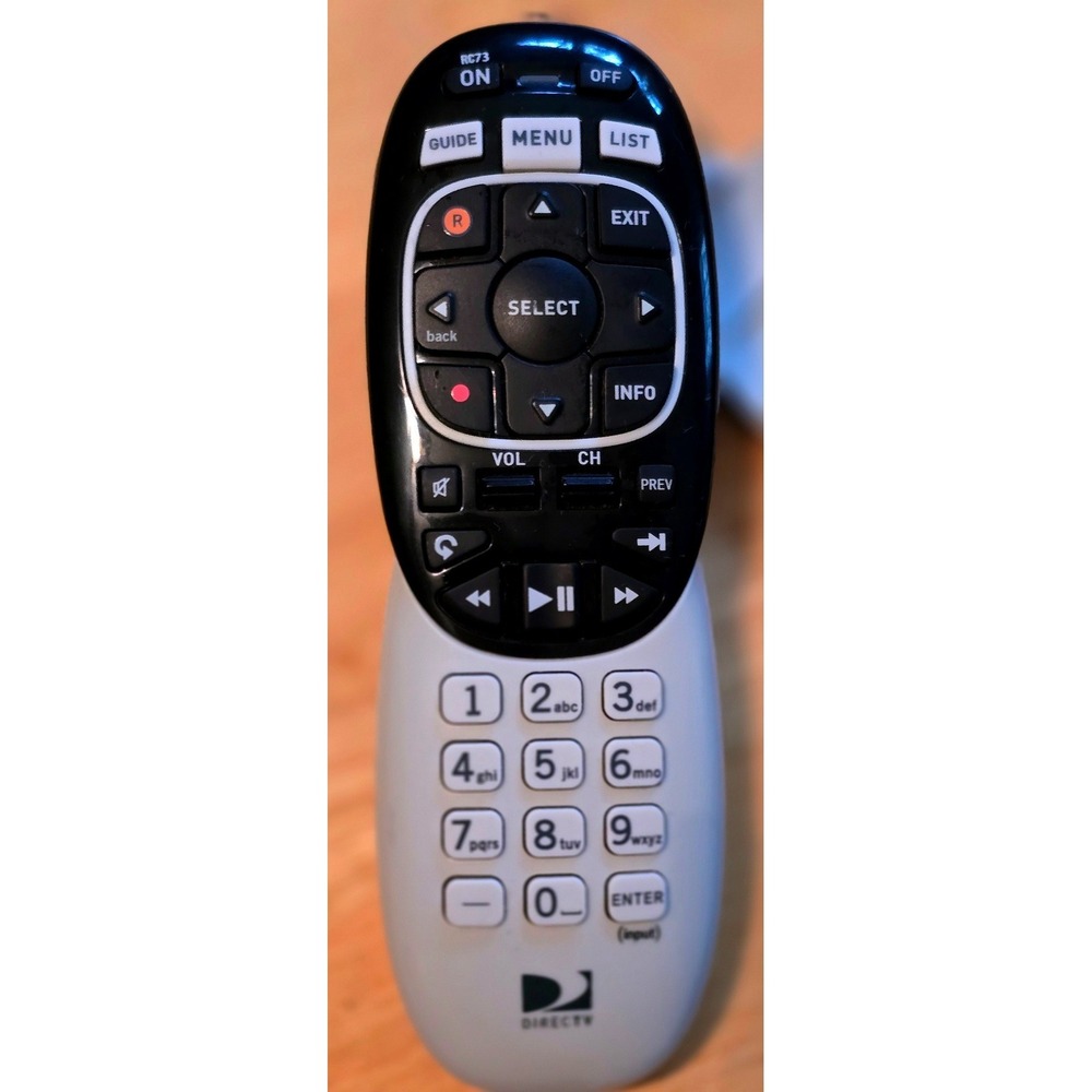 DIRECTV RC73 Universal Remote Control Replacement Part Black Silver VIDEO‎
